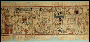 Detalj från papyrus från Nespakashuty, Nya riket (papyrus)